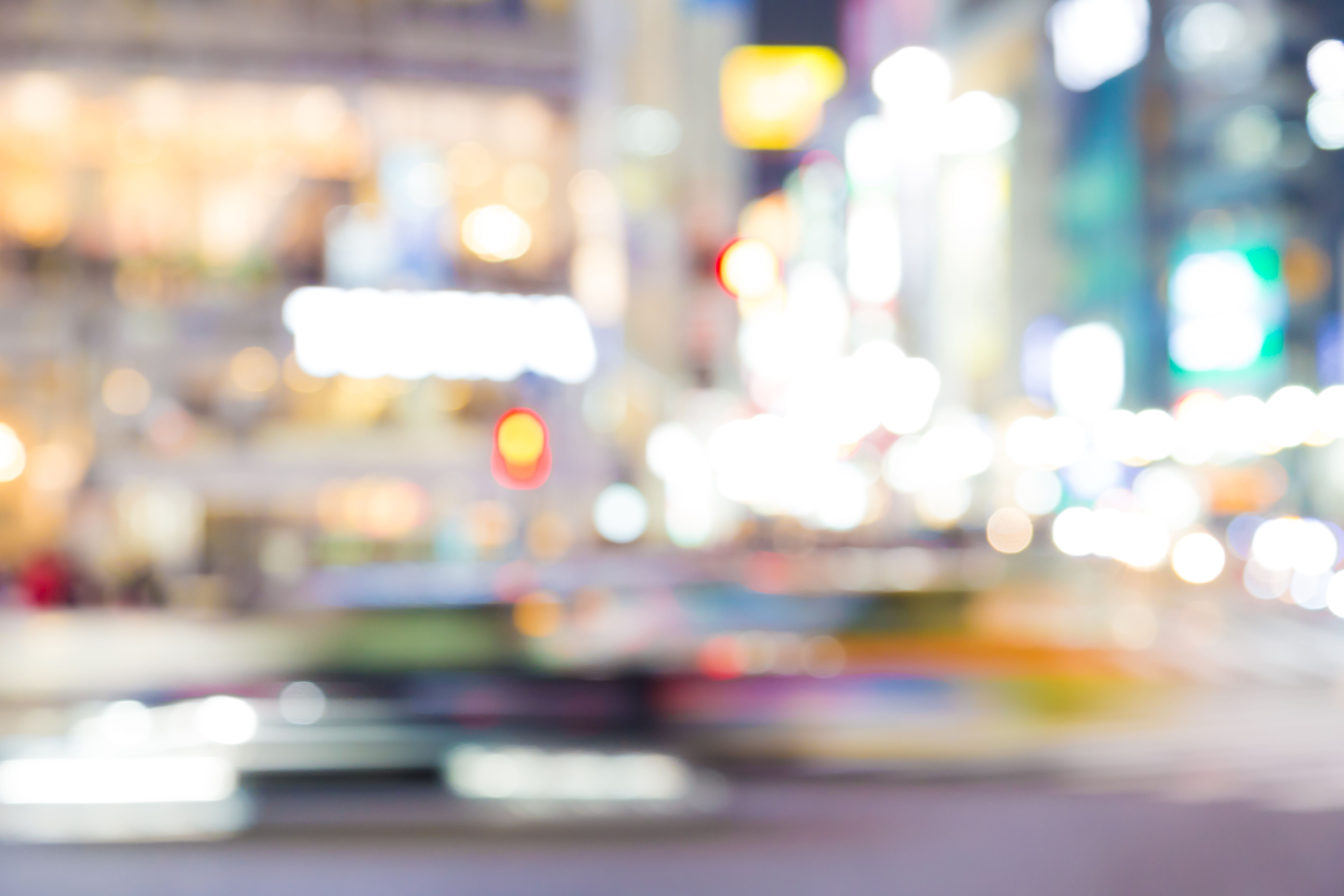 Blurred night crowds and traffic, Shibuya