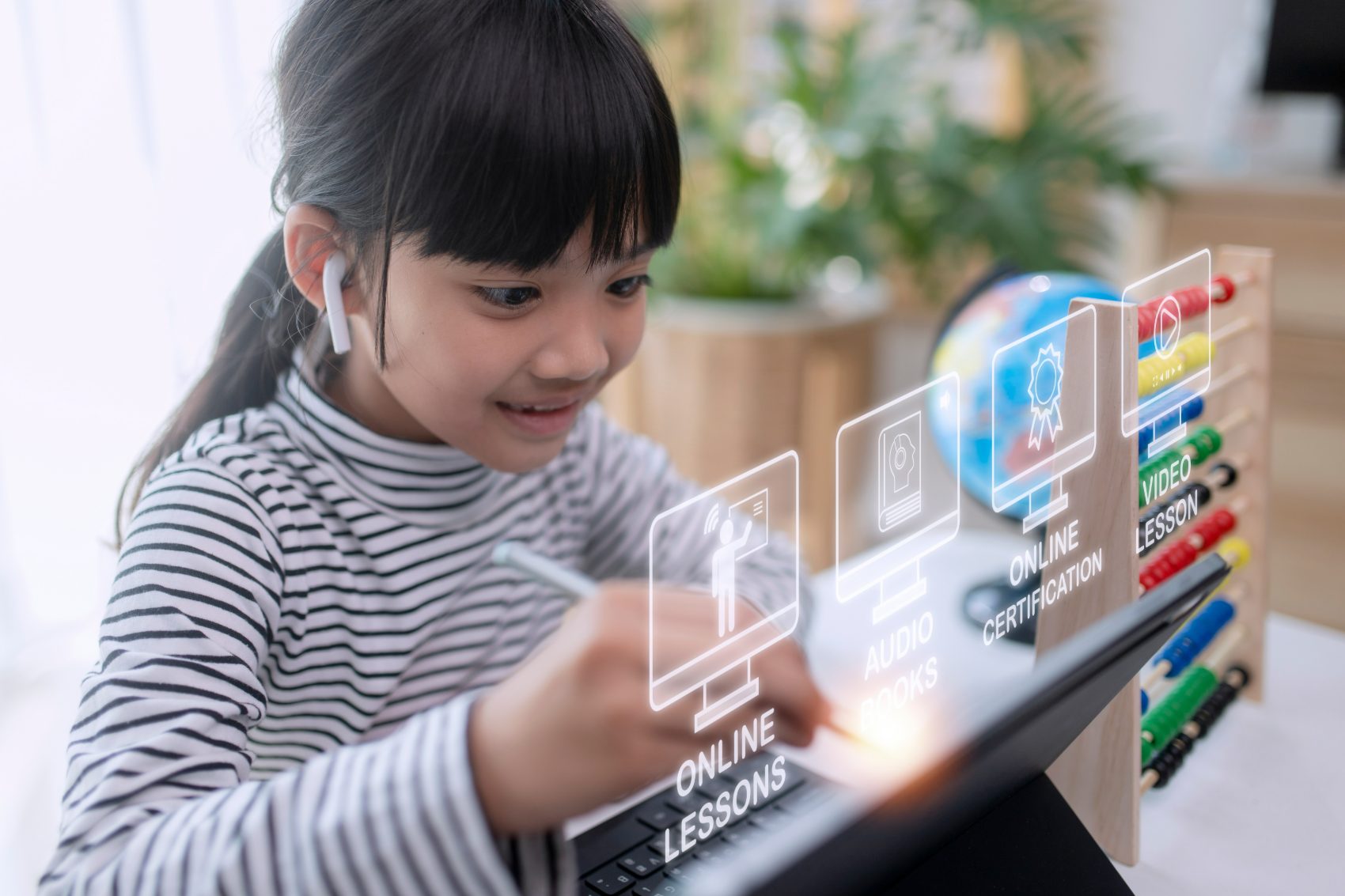 A child watching a tablet, illustrating a guide to pitching kids and family brands